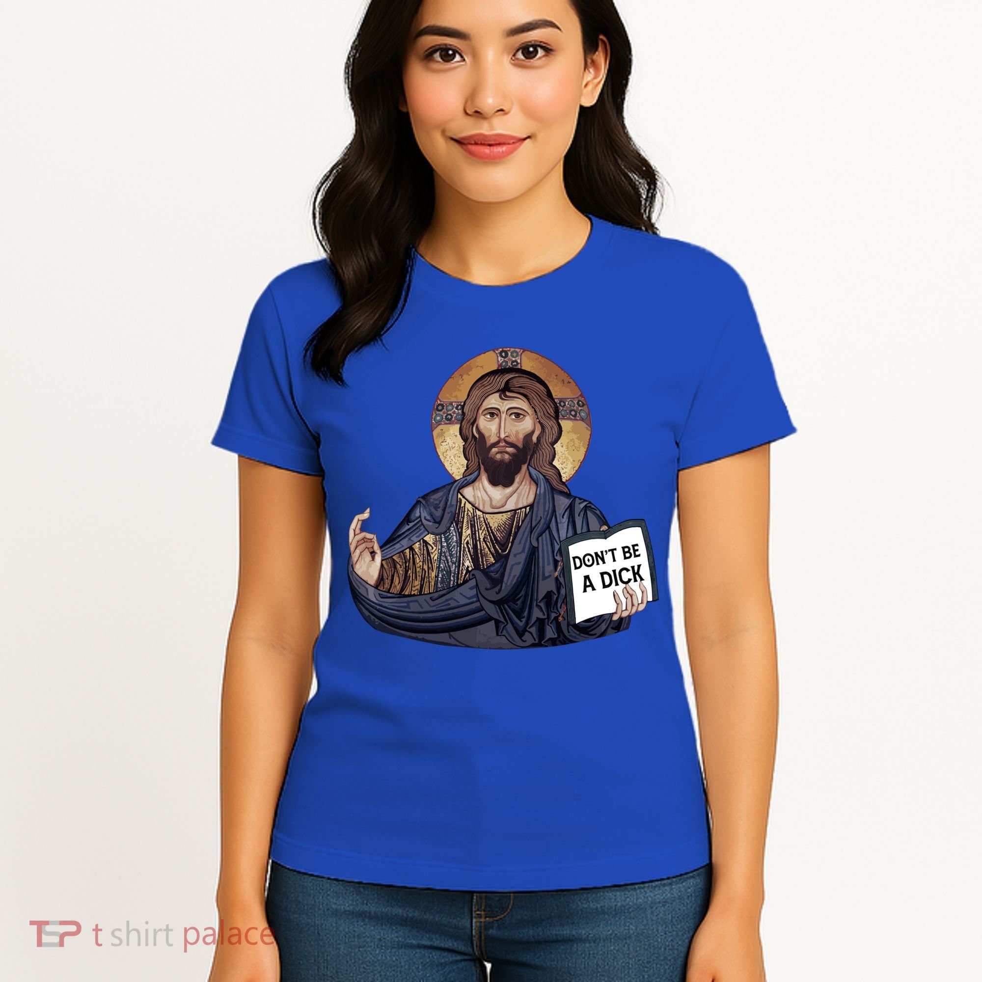 Don't Be A Dick Jesus Book Funny Gift Women's T-Shirt