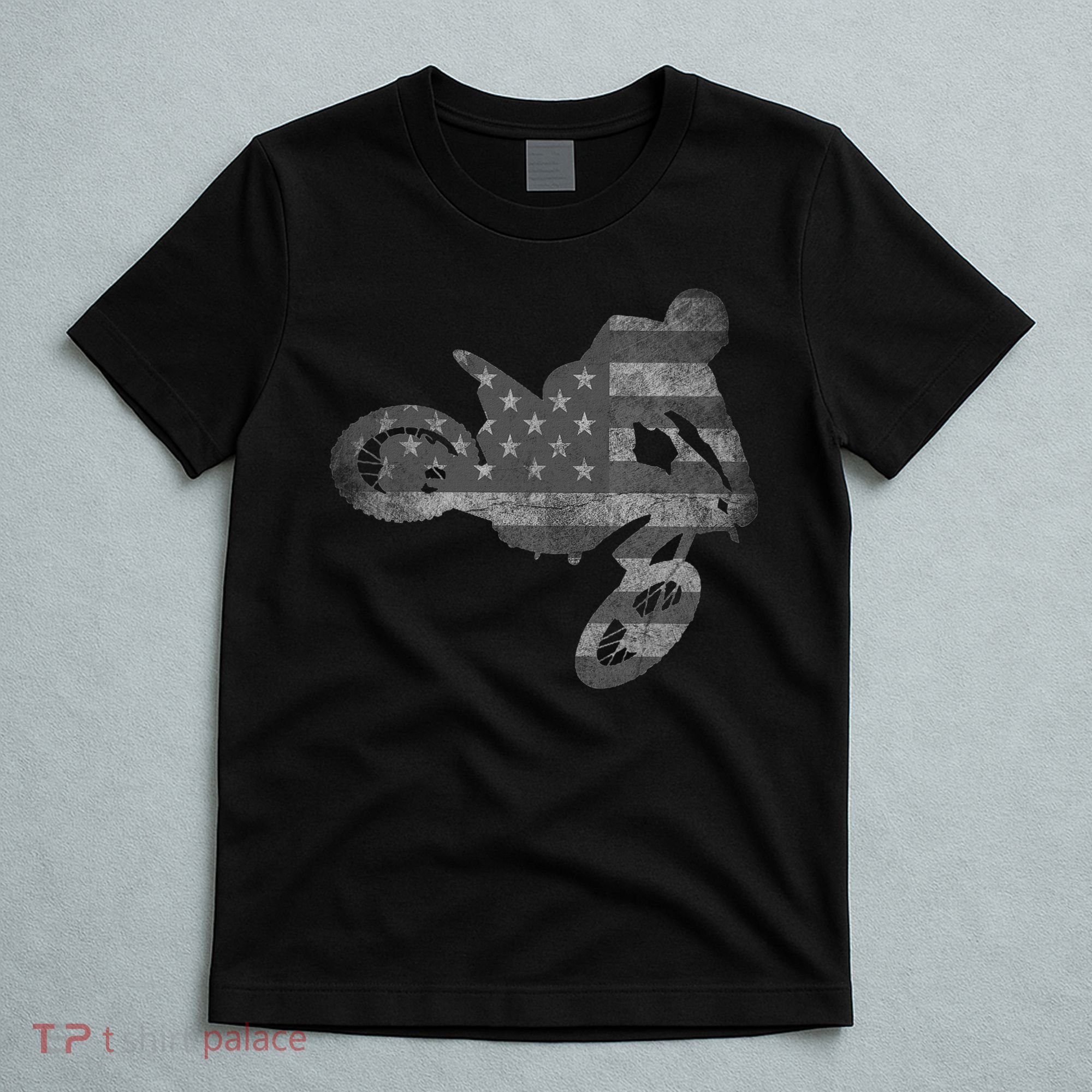 Dirt Bike American Flag Motocross Enduro T-Shirt