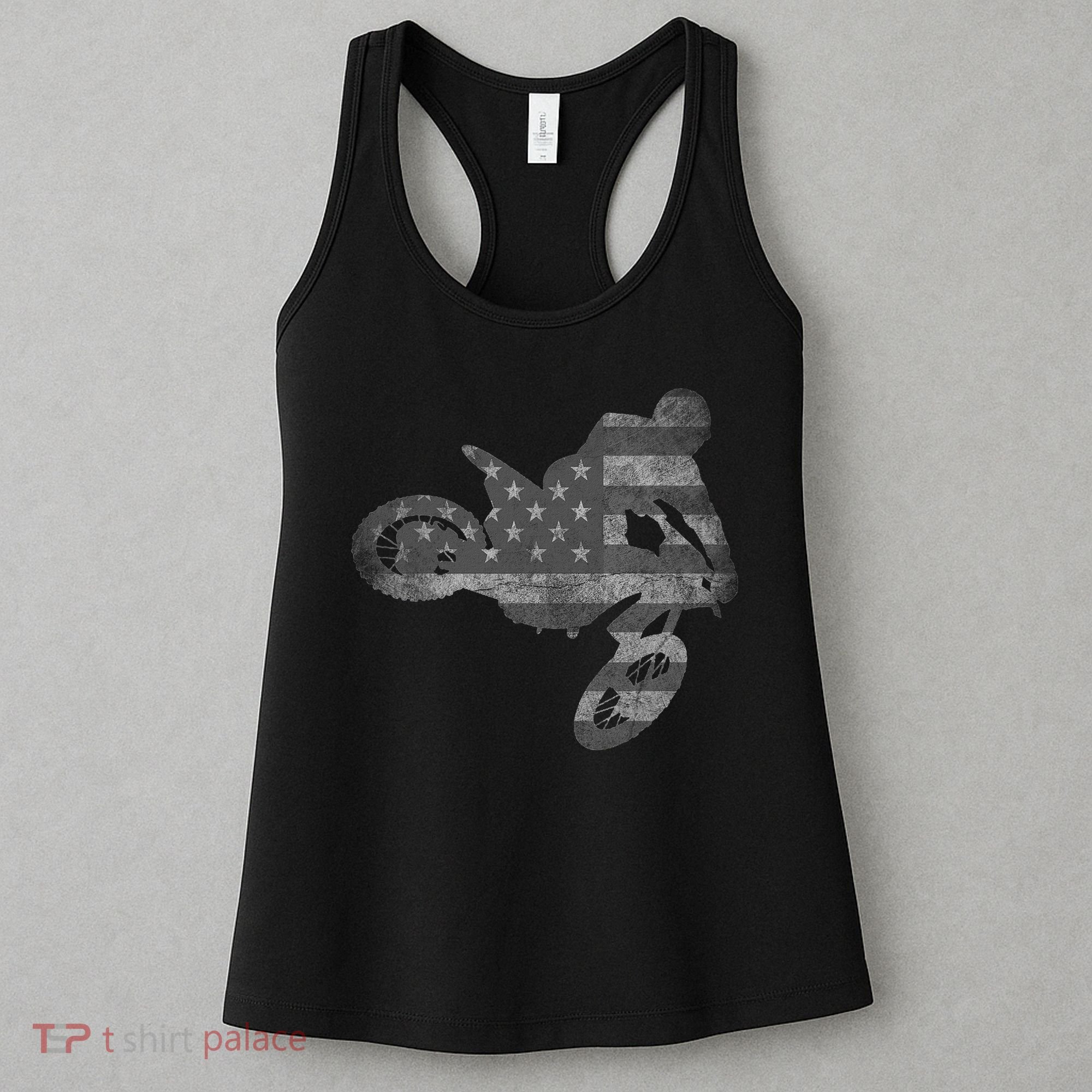 Dirt Bike American Flag Motocross Enduro Women's Tank Top