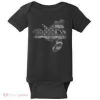 Dirt Bike American Flag Motocross Enduro Baby Bodysuit thumb 0