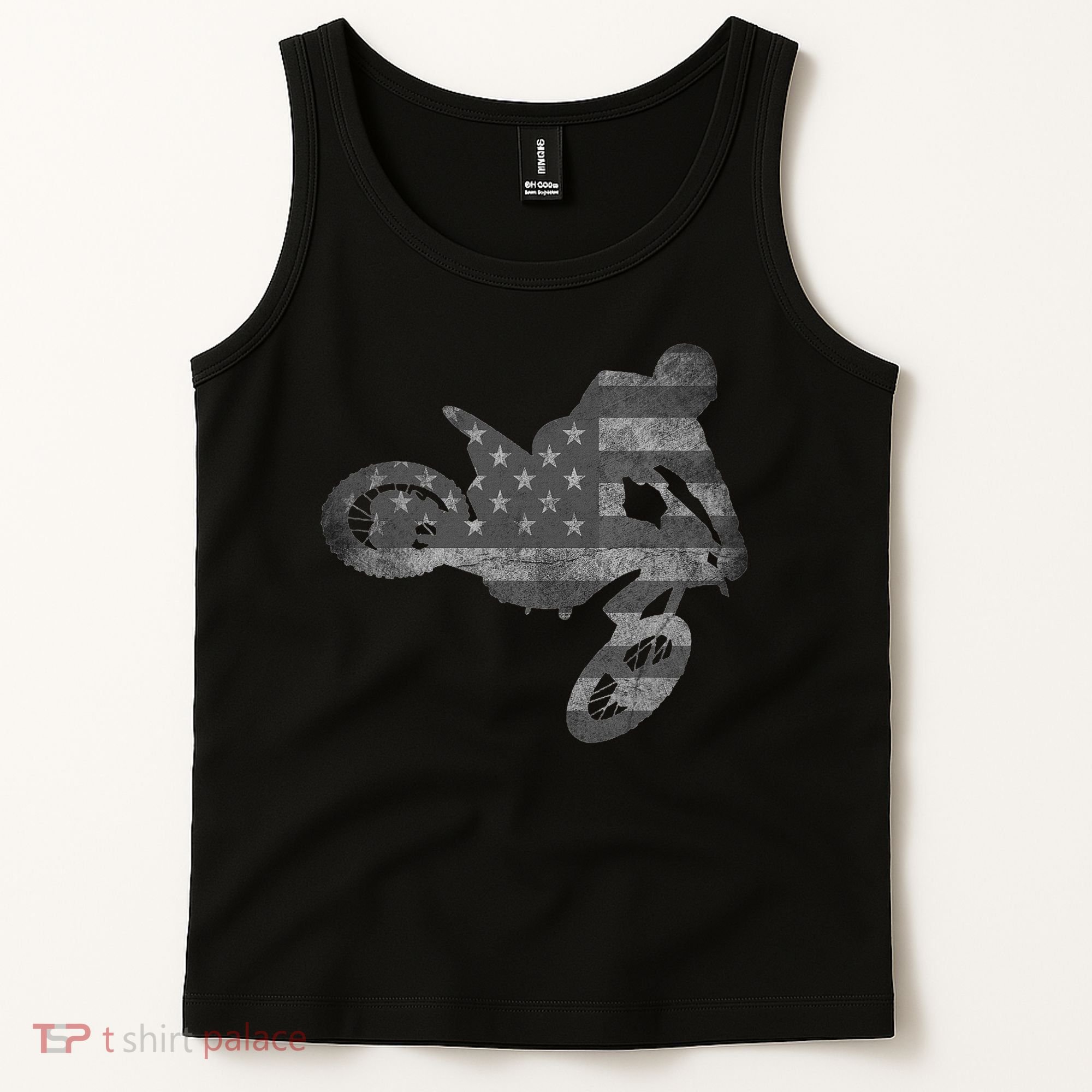 Dirt Bike American Flag Motocross Enduro Tank Top