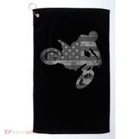 Dirt Bike American Flag Motocross Enduro Golf Towel thumb 0