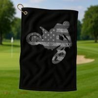 Dirt Bike American Flag Motocross Enduro Golf Towel thumb 1
