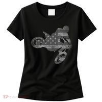 Dirt Bike American Flag Motocross Enduro Women's T-Shirt thumb 0