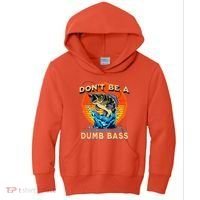 DonT Be A Dumb Bass Funny Fish Kids Hoodie thumb 0