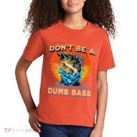 DonT Be A Dumb Bass Funny Fish Kids T-Shirt thumb 2