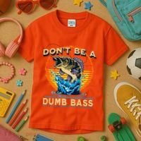 DonT Be A Dumb Bass Funny Fish Kids T-Shirt thumb 3