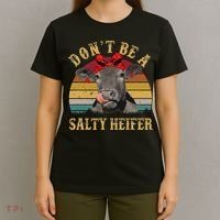 Dont Be A Salty Heifer Funny Cows Lover Gift Vintage Farm T-Shirt thumb 4