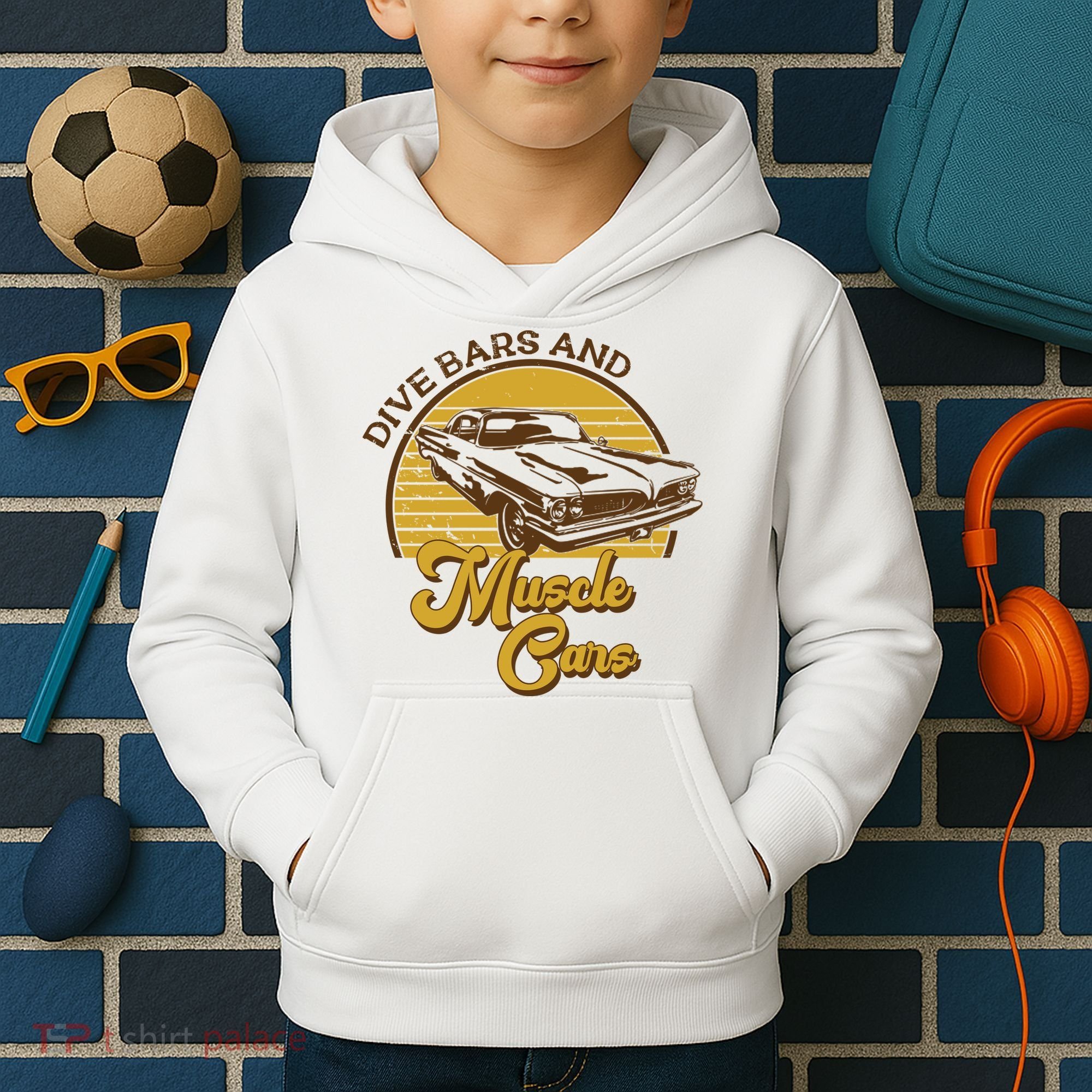 Drive Bars And Muscle Cars Kids Hoodie