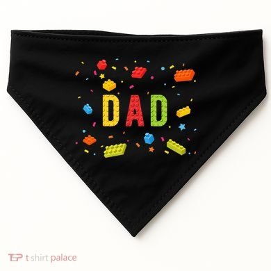 Dad Building Blocks Birthday USA-Made Doggie Bandana