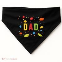 Dad Building Blocks Birthday USA-Made Doggie Bandana thumb 0