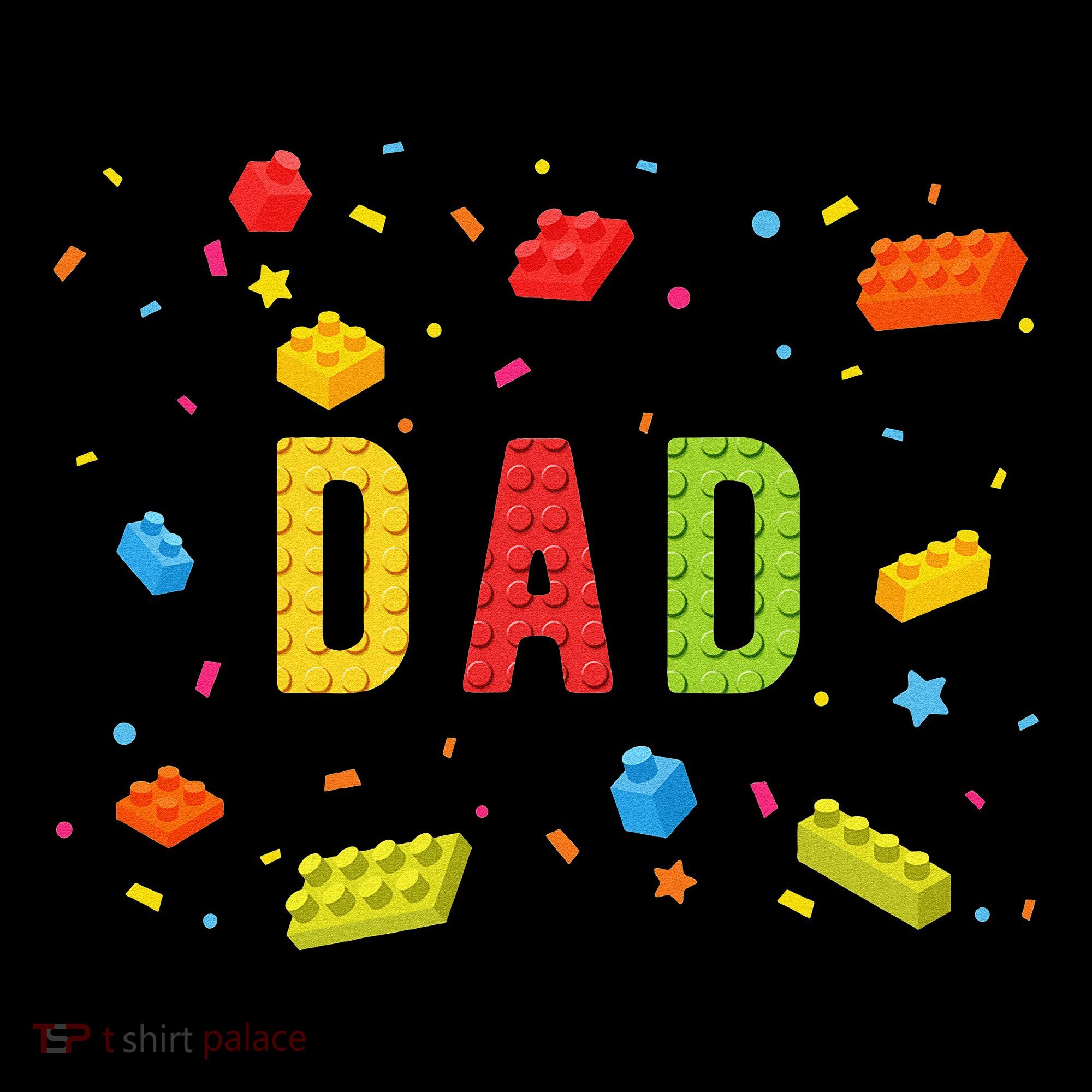 Dad Building Blocks Birthday Button
