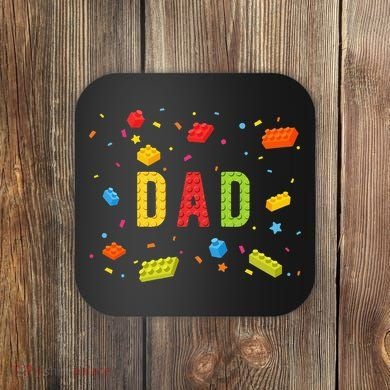 Dad Building Blocks Birthday Coaster