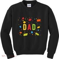 Dad Building Blocks Birthday Kids Sweatshirt thumb 0