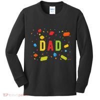 Dad Building Blocks Birthday Kids Long Sleeve Shirt thumb 0