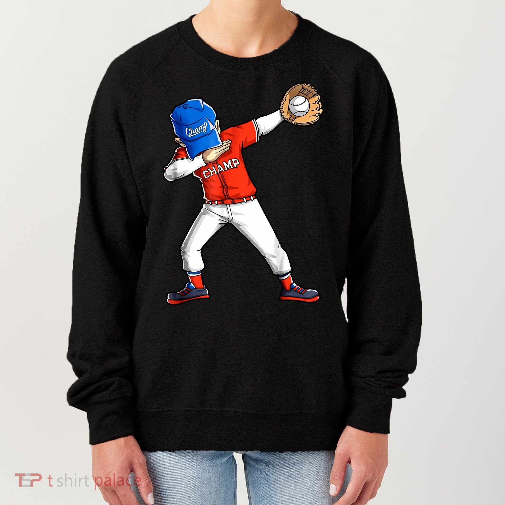 Dabbing Baseball Boys Catcher Pitcher Baseball Women's Sweatshirt