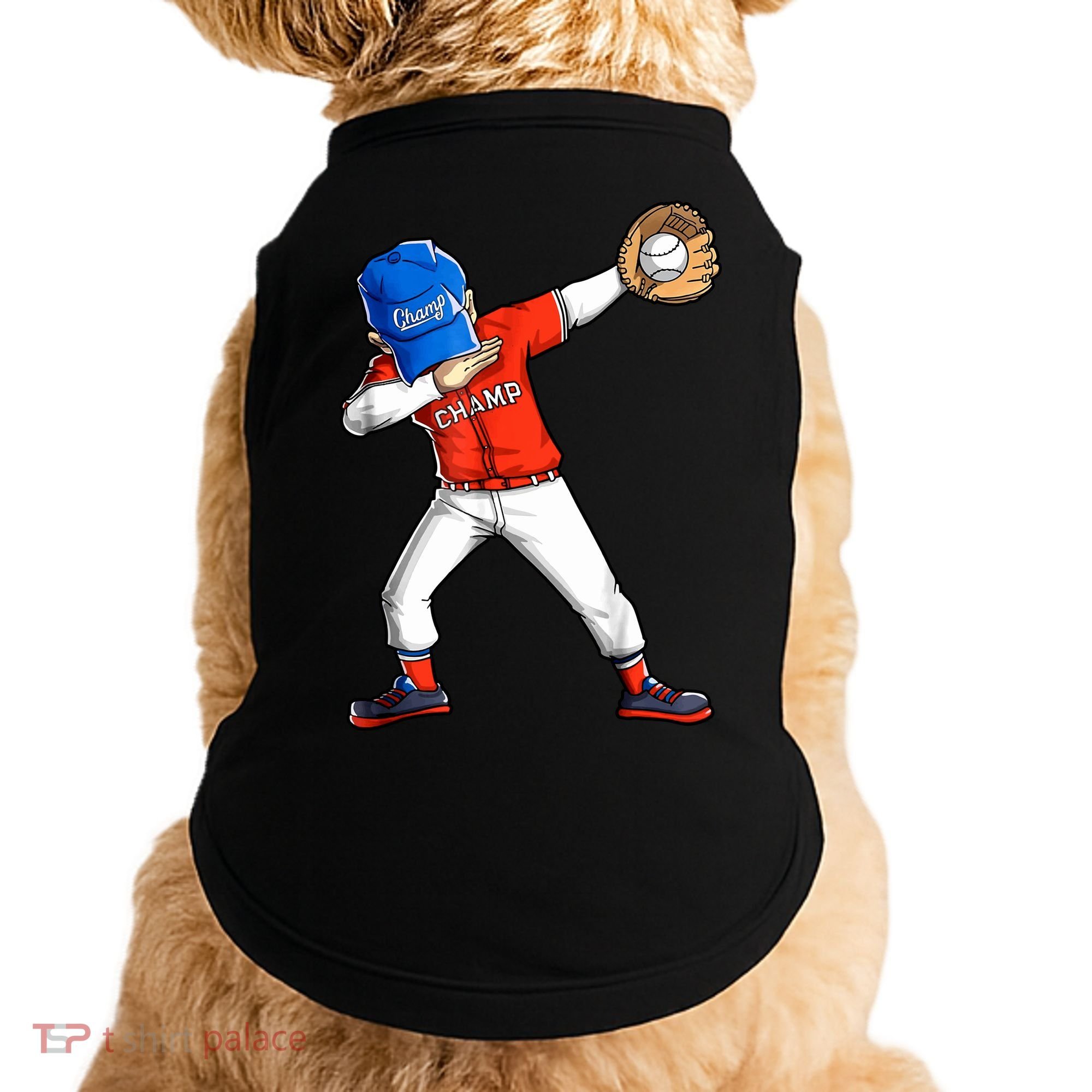 Dabbing Baseball Boys Catcher Pitcher Baseball Doggie Tank