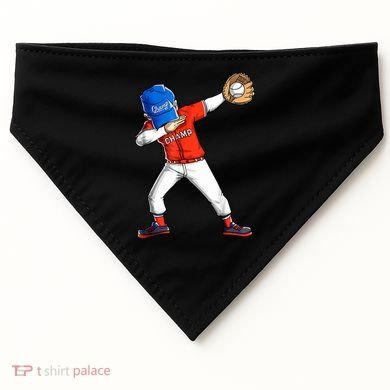 Dabbing Baseball Boys Catcher Pitcher Baseball USA-Made Doggie Bandana