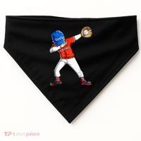Dabbing Baseball Boys Catcher Pitcher Baseball USA-Made Doggie Bandana thumb 0