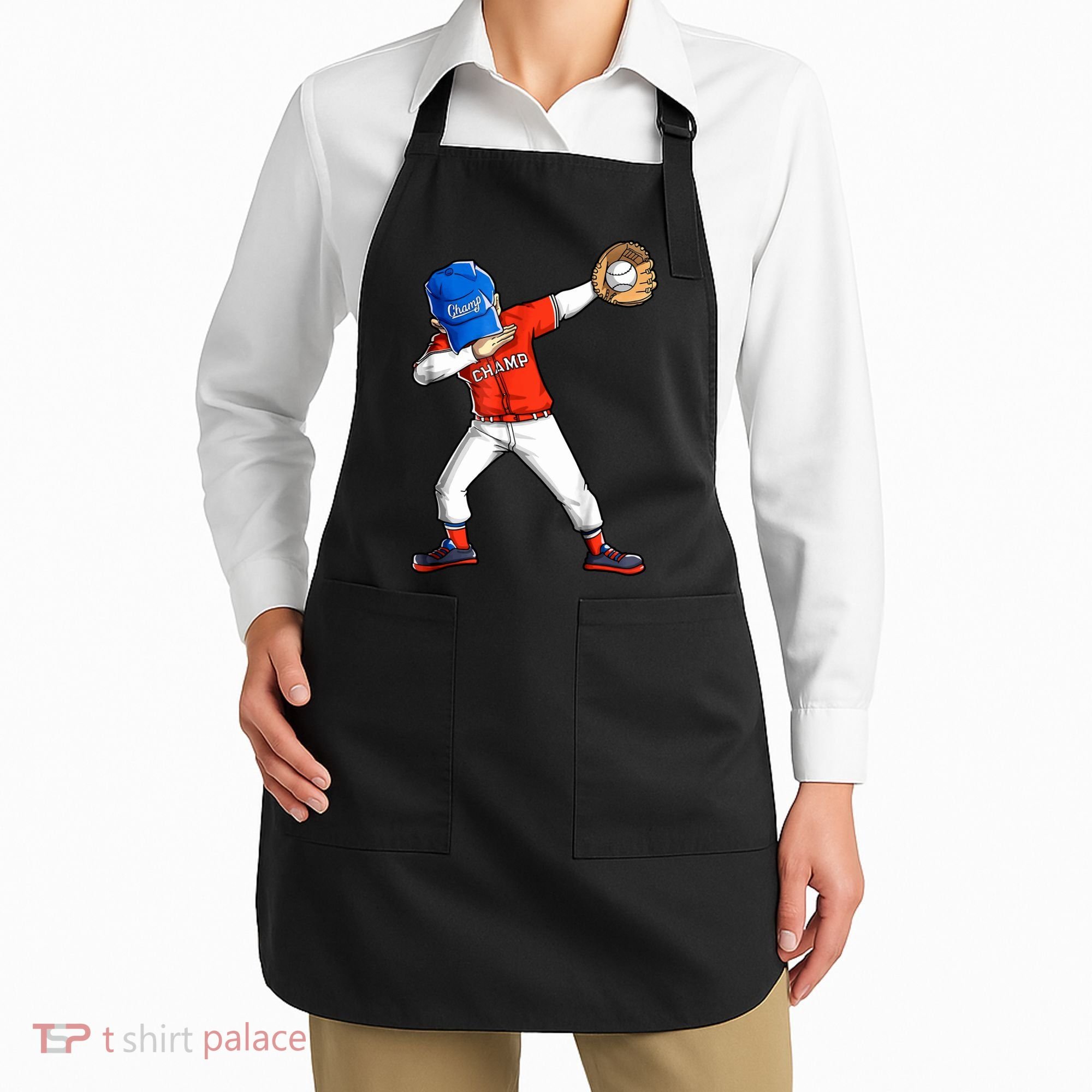 Dabbing Baseball Boys Catcher Pitcher Baseball Apron