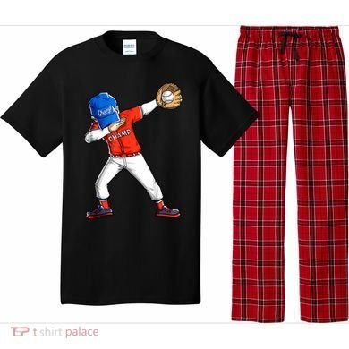 Dabbing Baseball Boys Catcher Pitcher Baseball Pajama Set