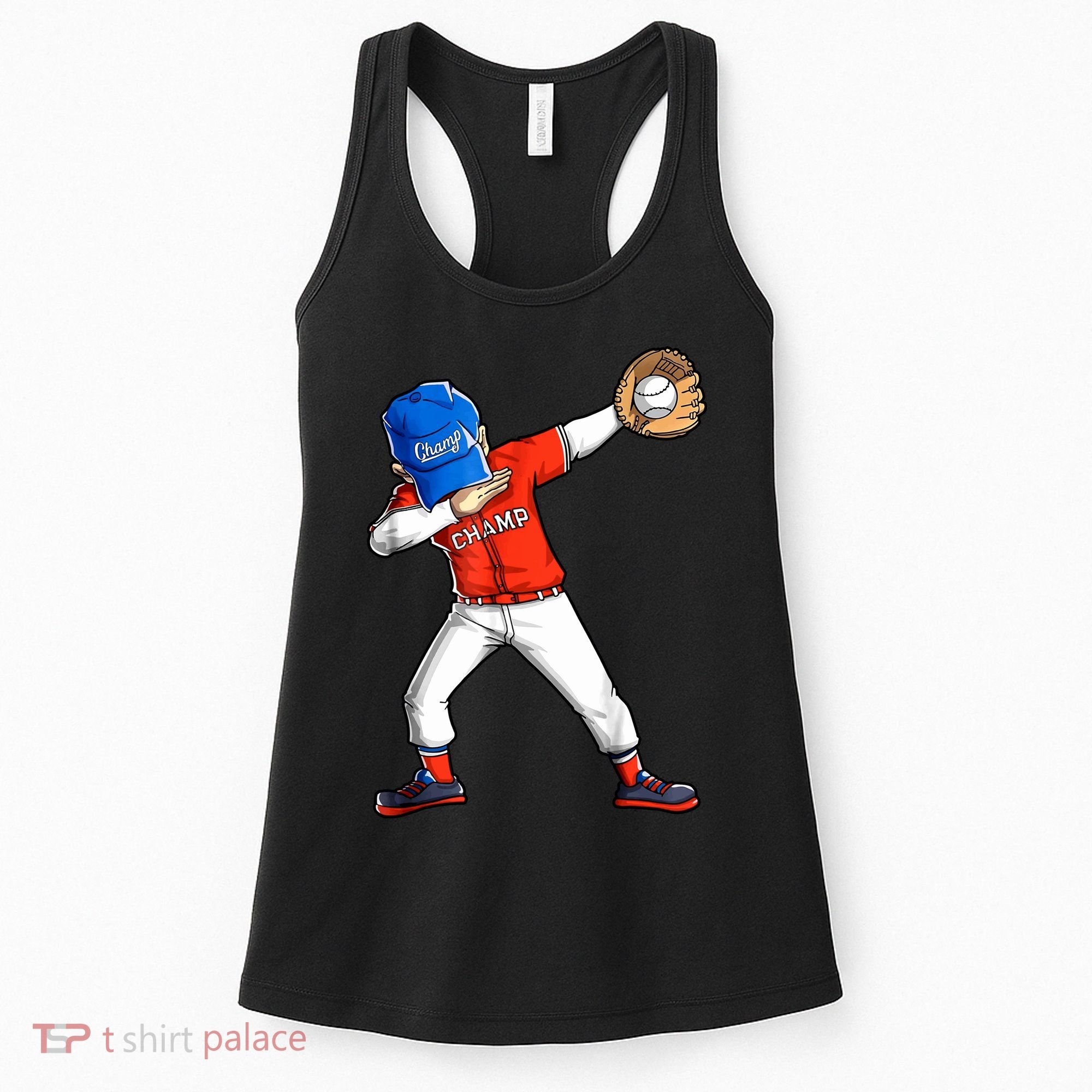 Dabbing Baseball Boys Catcher Pitcher Baseball Women's Tank Top