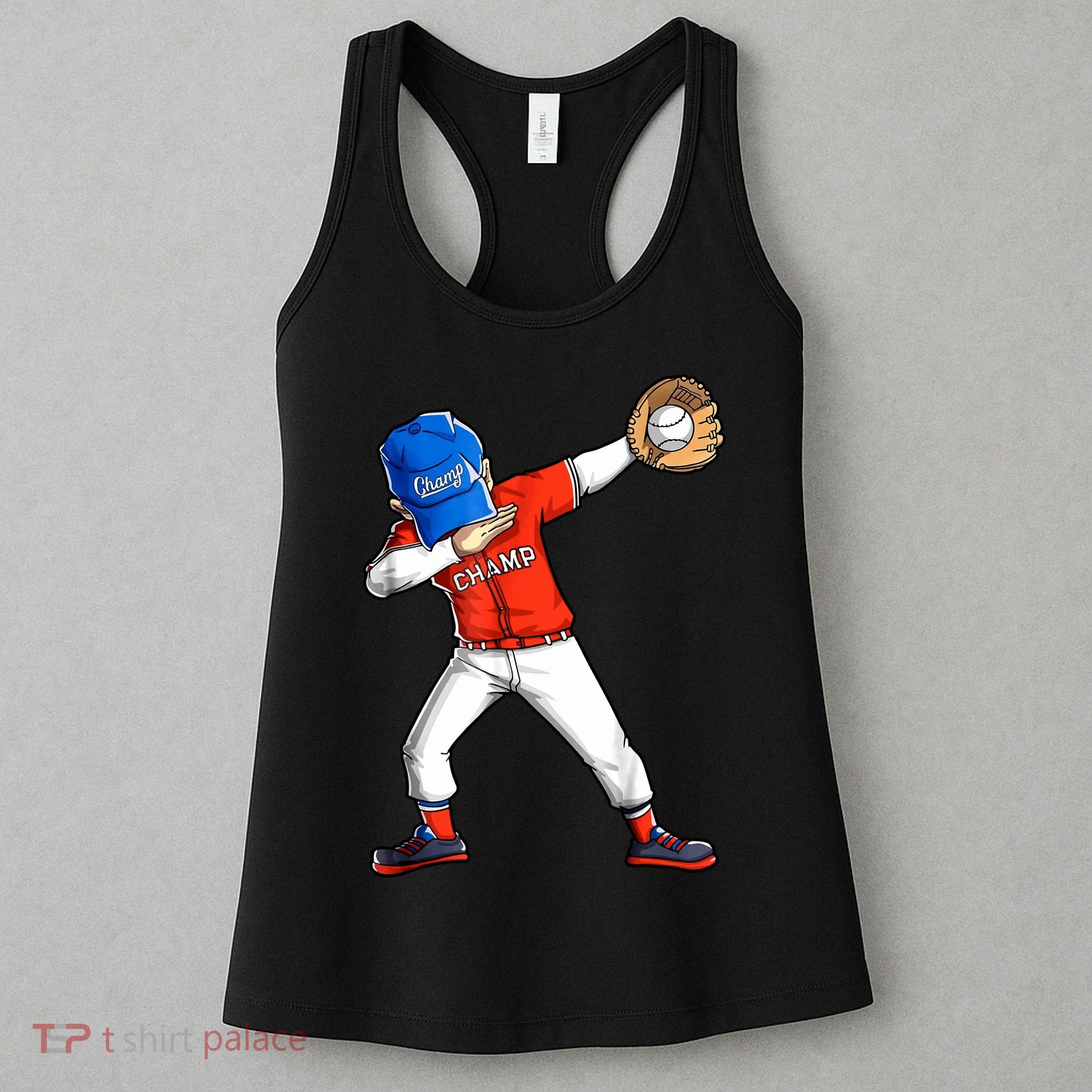 Dabbing Baseball Boys Catcher Pitcher Baseball Women's Tank Top