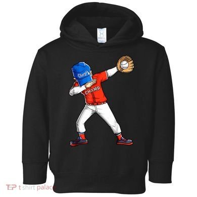 Dabbing Baseball Boys Catcher Pitcher Baseball Toddler Hoodie