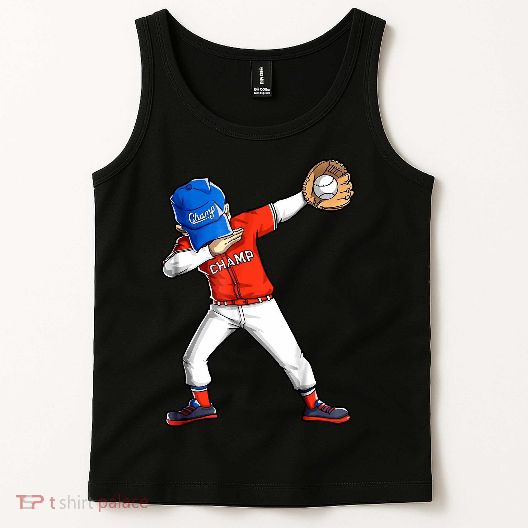 Dabbing Baseball Boys Catcher Pitcher Baseball Tank Top