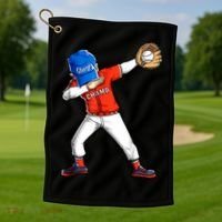 Dabbing Baseball Boys Catcher Pitcher Baseball Golf Towel thumb 1