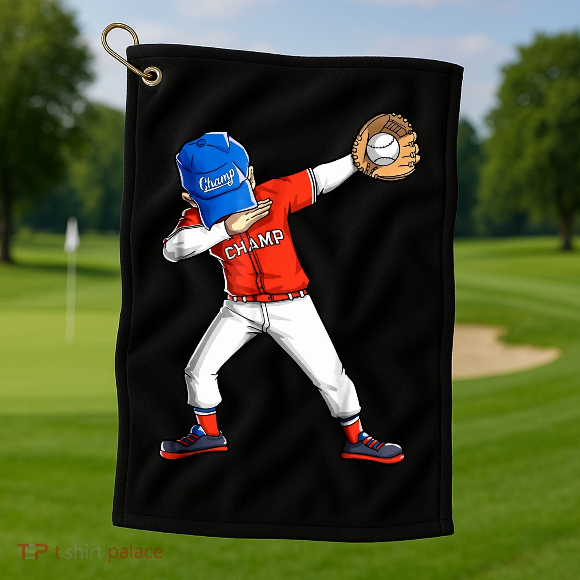 Dabbing Baseball Boys Catcher Pitcher Baseball Golf Towel