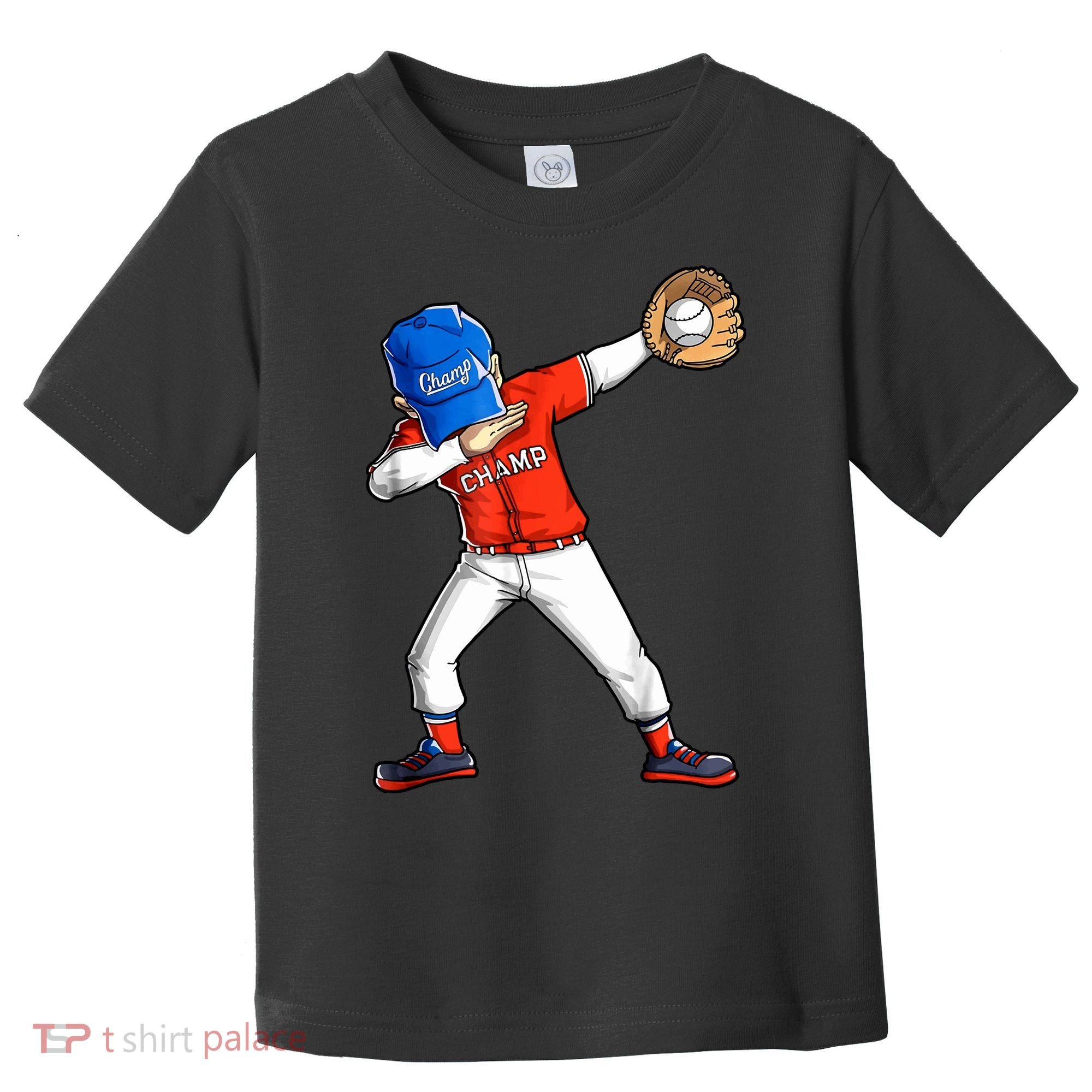 Dabbing Baseball Boys Catcher Pitcher Baseball Toddler T-Shirt