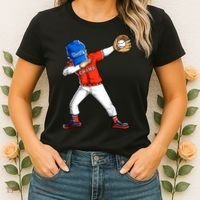 Dabbing Baseball Boys Catcher Pitcher Baseball Women's T-Shirt thumb 2