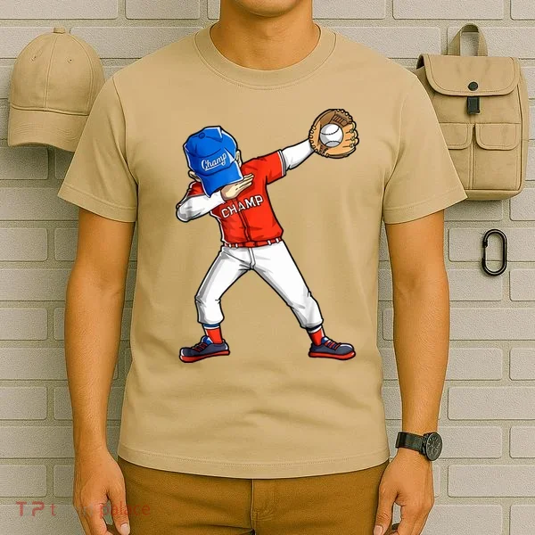 Dabbing Baseball Boys Catcher Pitcher Baseball T-Shirt