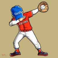 Dabbing Baseball Boys Catcher Pitcher Baseball Button thumb 1
