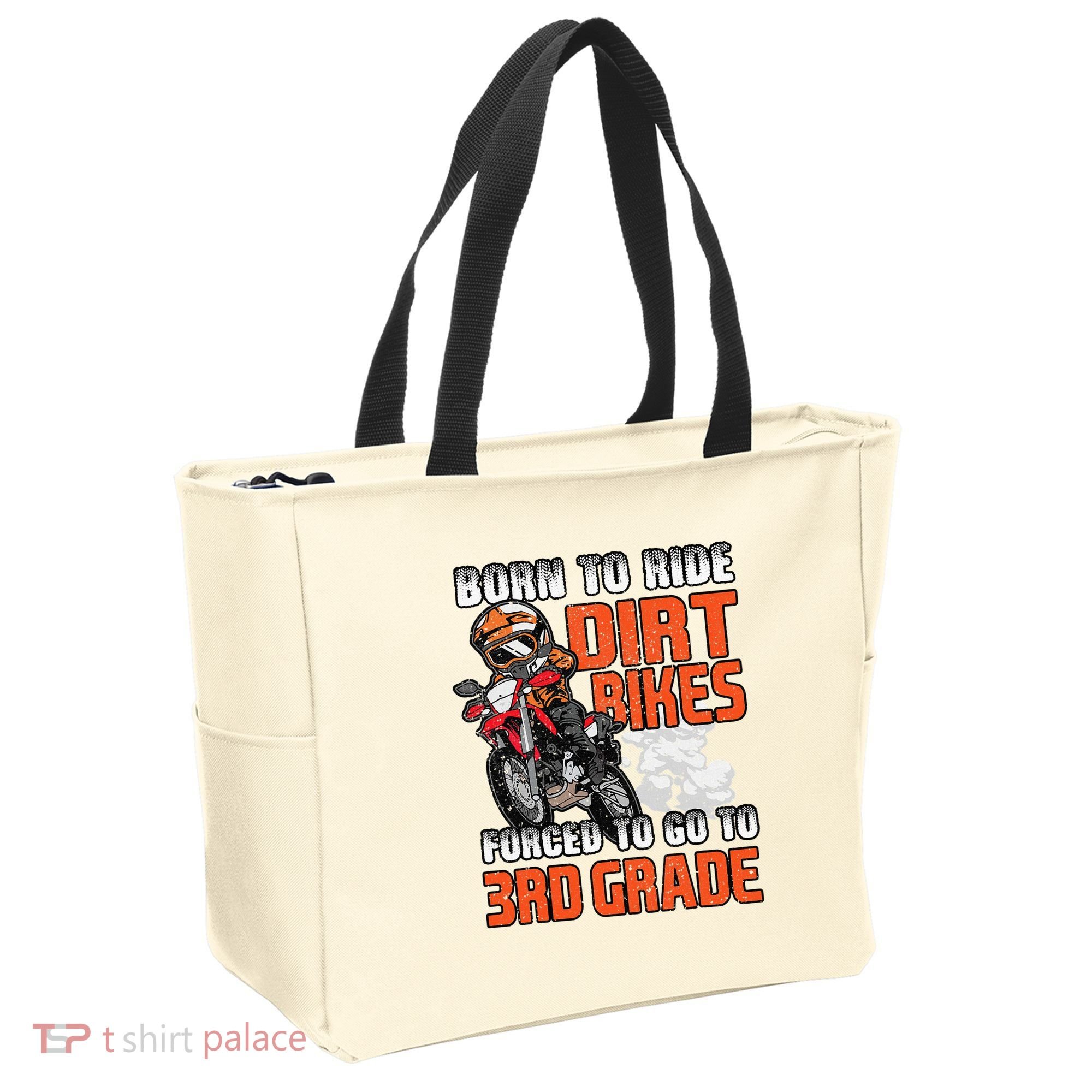 Dirt Bike Biker Back To School Biking 3rd Grade Student Tote Bag