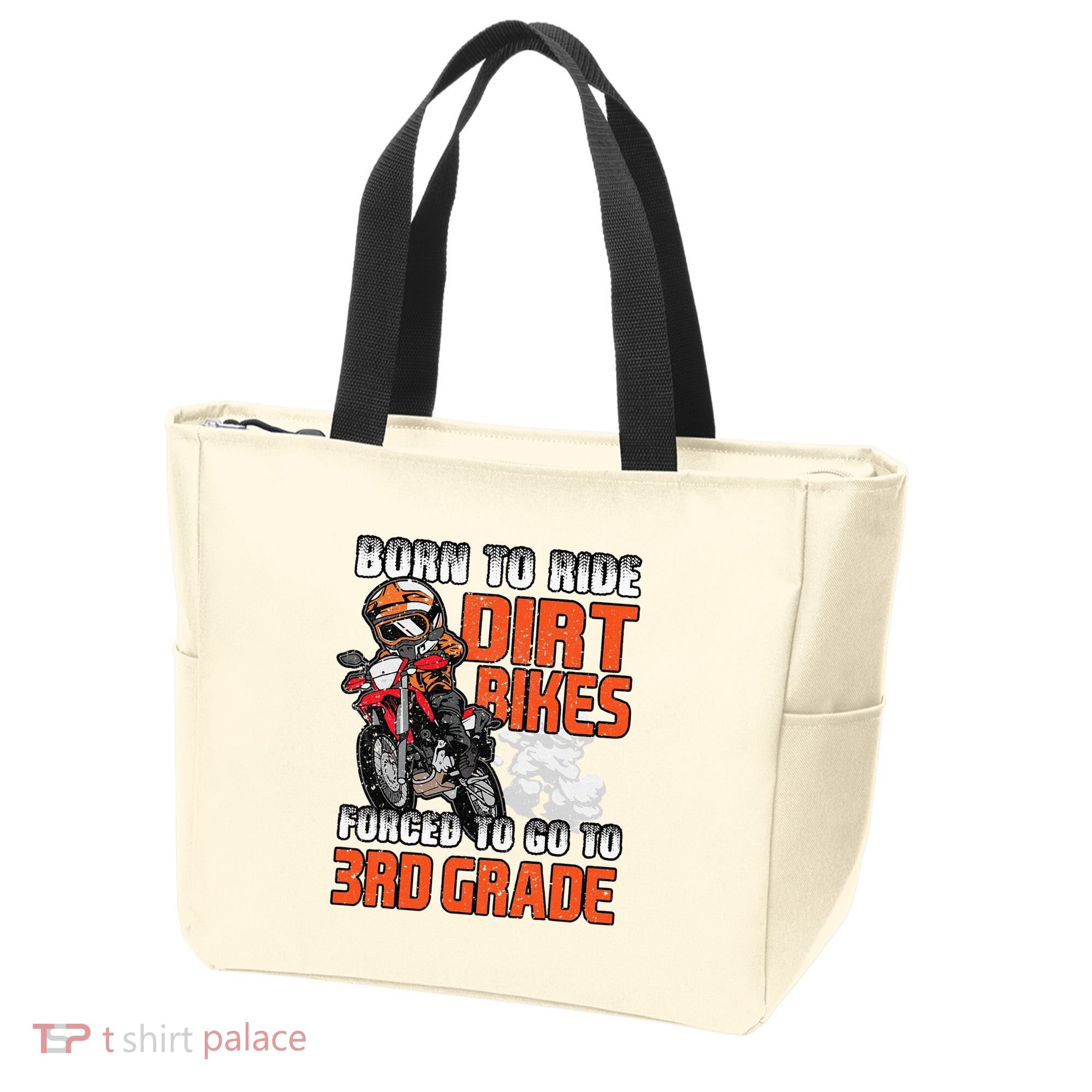 Dirt Bike Biker Back To School Biking 3rd Grade Student Tote Bag