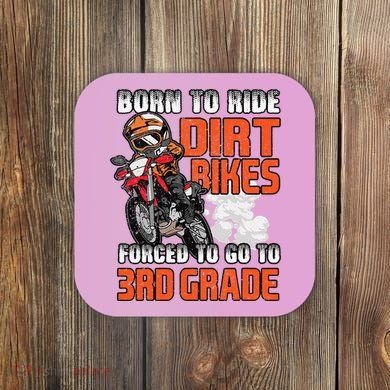 Dirt Bike Biker Back To School Biking 3rd Grade Student Coaster