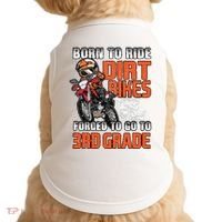 Dirt Bike Biker Back To School Biking 3rd Grade Student Doggie Tank thumb 0