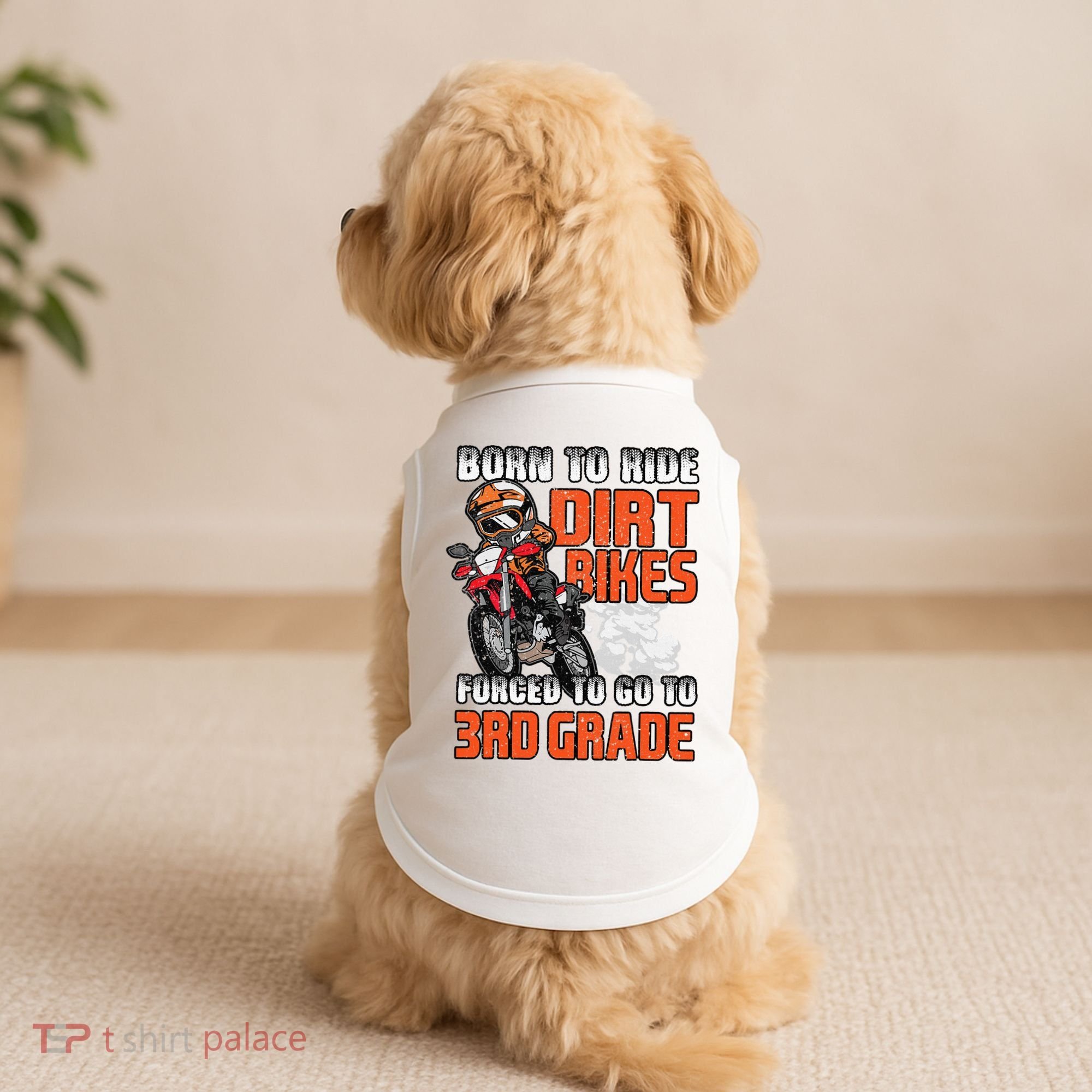 Dirt Bike Biker Back To School Biking 3rd Grade Student Doggie Tank