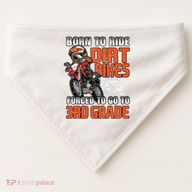 Dirt Bike Biker Back To School Biking 3rd Grade Student USA-Made Doggie Bandana