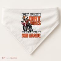 Dirt Bike Biker Back To School Biking 3rd Grade Student USA-Made Doggie Bandana thumb 0