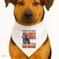 Dirt Bike Biker Back To School Biking 3rd Grade Student USA-Made Doggie Bandana thumb 1
