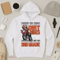 Dirt Bike Biker Back To School Biking 3rd Grade Student Hoodie thumb 3