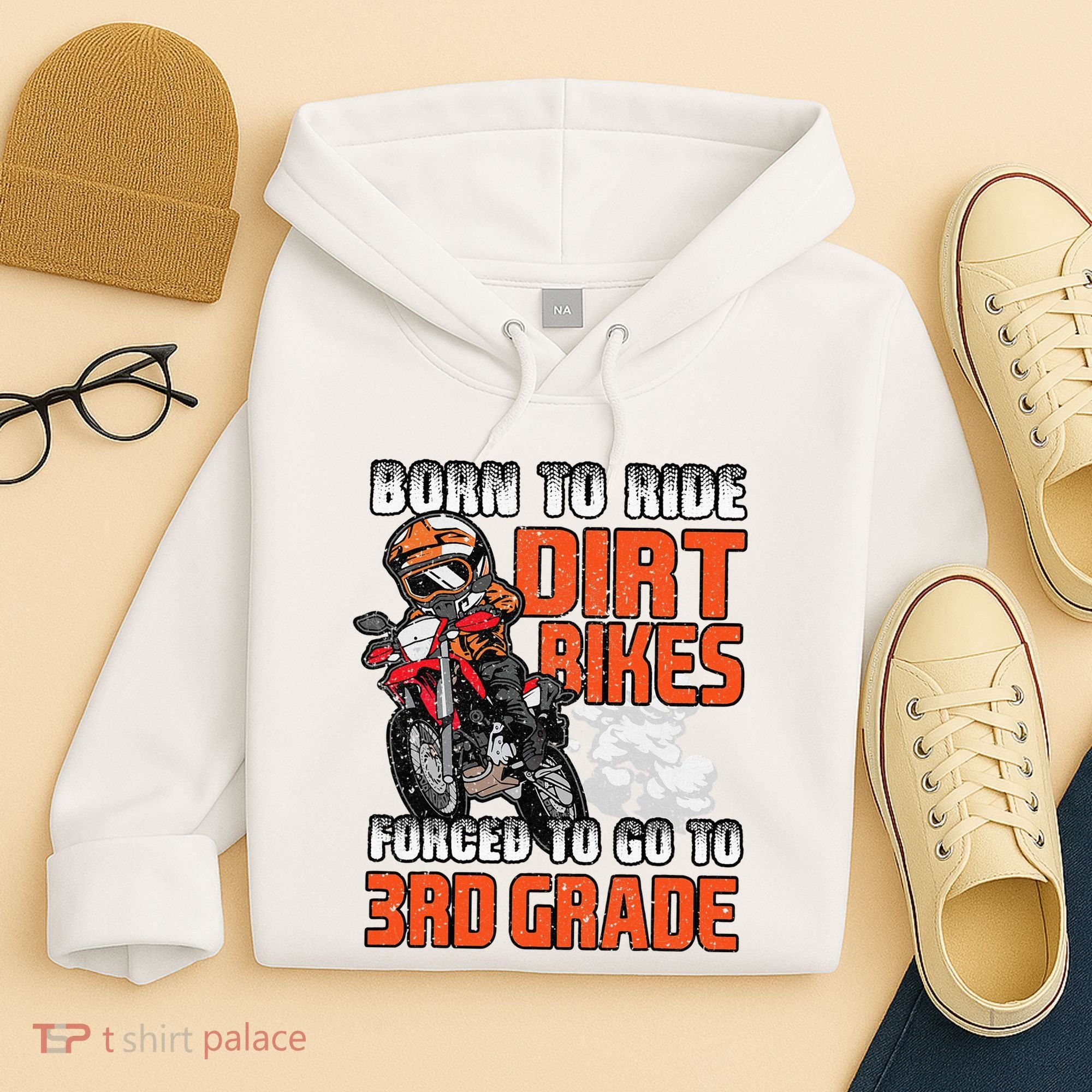 Dirt Bike Biker Back To School Biking 3rd Grade Student Hoodie