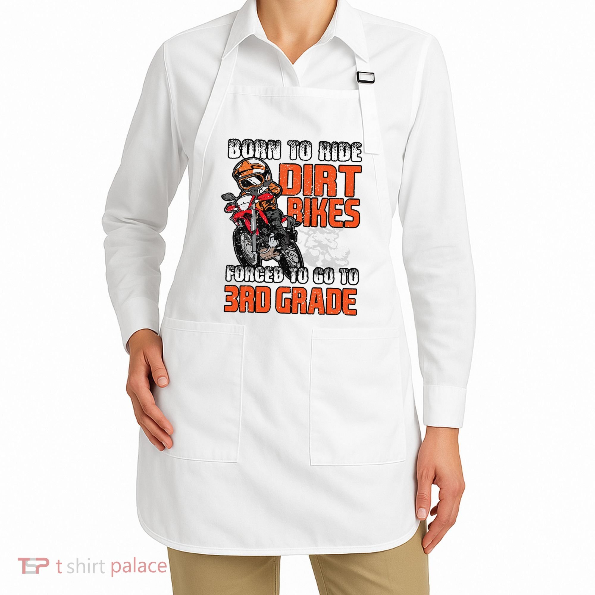 Dirt Bike Biker Back To School Biking 3rd Grade Student Apron