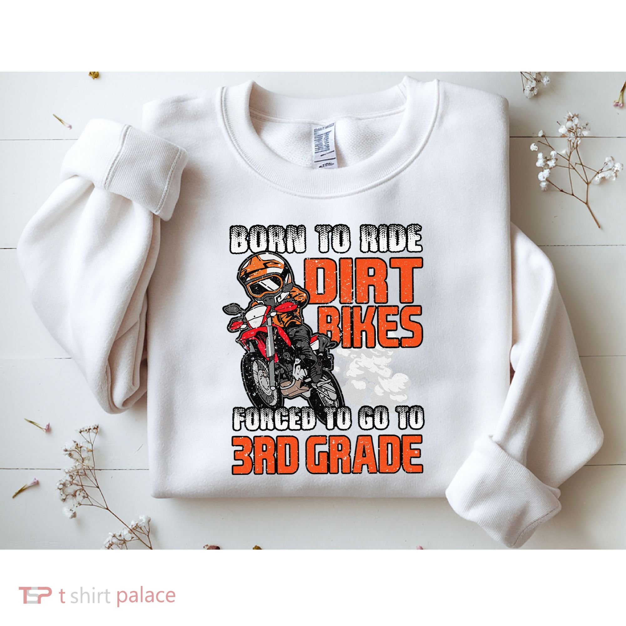 Dirt Bike Biker Back To School Biking 3rd Grade Student Sweatshirt