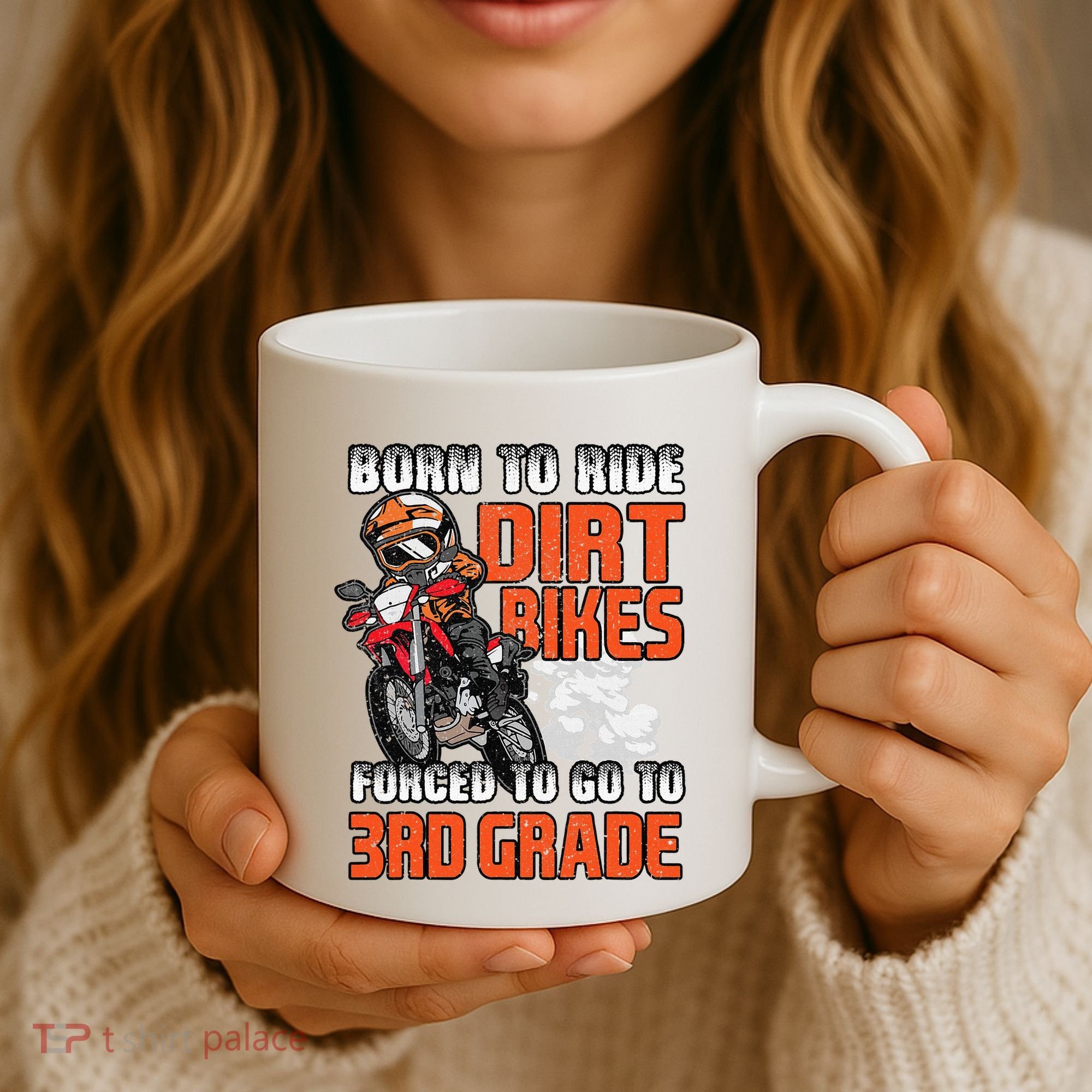 Dirt Bike Biker Back To School Biking 3rd Grade Student Coffee Mug