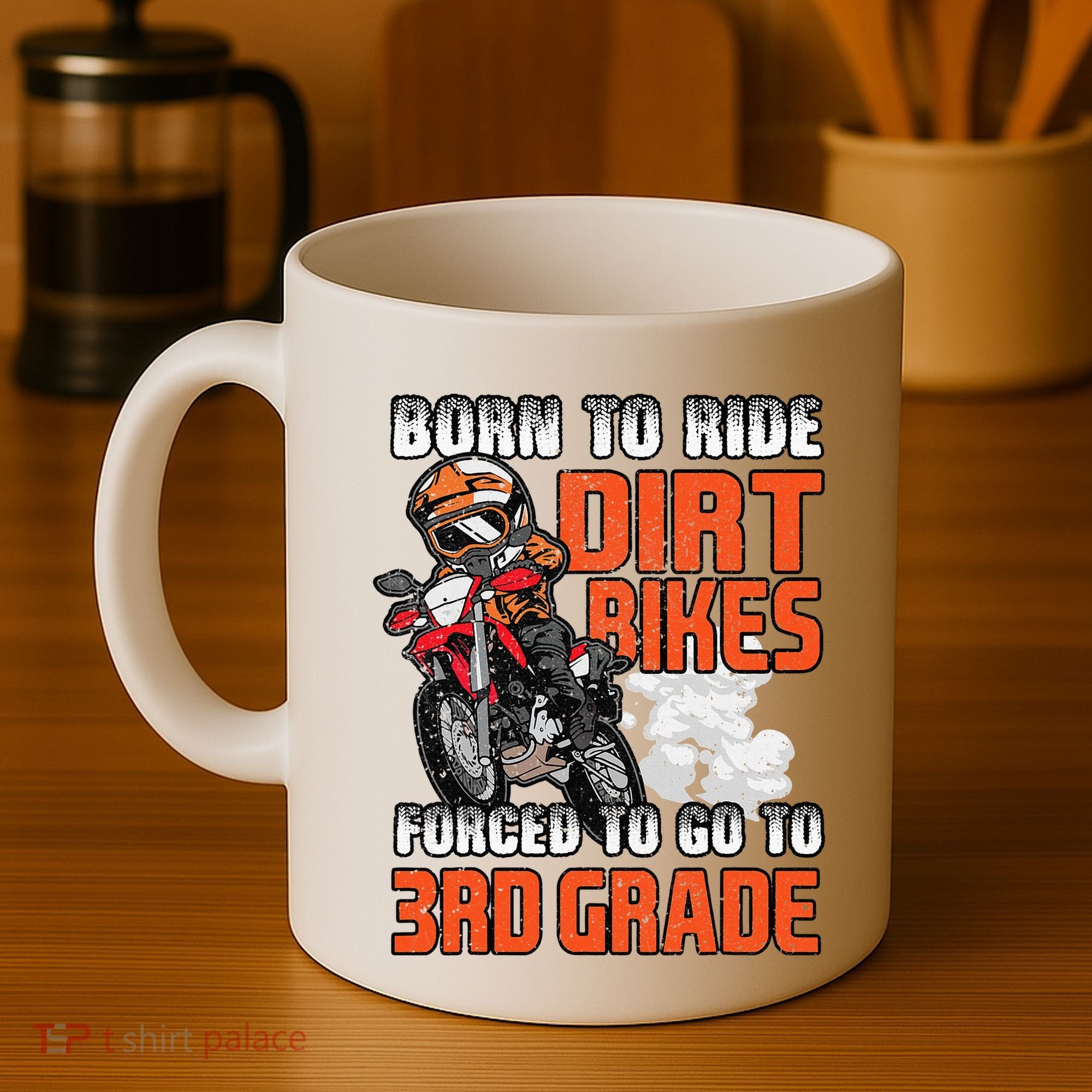 Dirt Bike Biker Back To School Biking 3rd Grade Student Coffee Mug