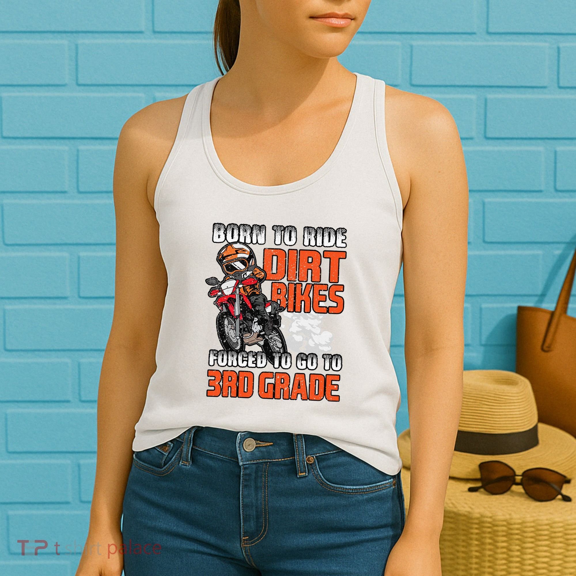 Dirt Bike Biker Back To School Biking 3rd Grade Student Women's Tank Top